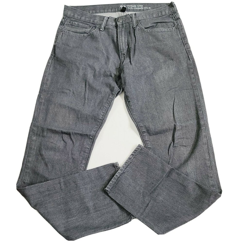 GAP Mens Standard Taper Gray Denim Jeans 34x34